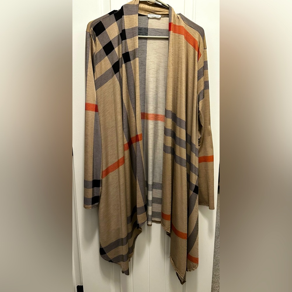 Fall Colors Lightweight Plaid Cardigan